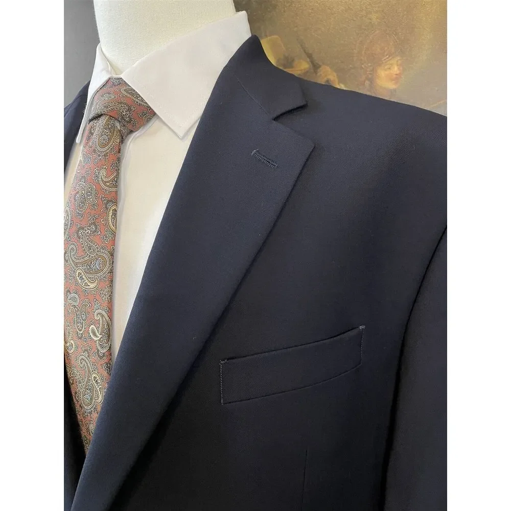 Chaps‎ 48R Gold Button Navy 100% Wool 2Btn Blazer Sport Coat Jacket